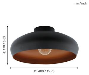 Eglo 55248 - Stropné svietidlo MOGANO 1xE27/60W/230V čierna