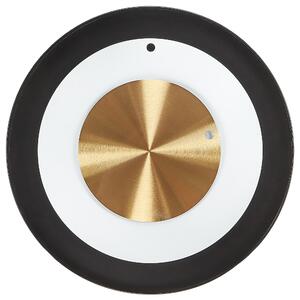 Nástenné hodiny čierne a zlaté kovové ø 30 cm moderný minimalistický dizajn bez číslic doplnky do obývacej izby