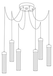 Kolarz 6009.30650 - Luster na lanku RAGGIO 6xE14/25W/230V pavúk striebro