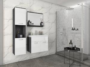 Kúpeľňová zostava s umývadlom ZORAIDA - matera / lesklá biela + batéria Platino ZDARMA