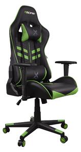 Herná stolička Bergner Racing X - čierna/zelená