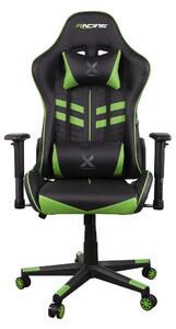 Herná stolička Bergner Racing X - čierna/zelená