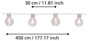Eglo 900238 - LED Vonkajšia dekoračná reťaz PARTAJ 16xLED/0,064W/24V IP44 biela