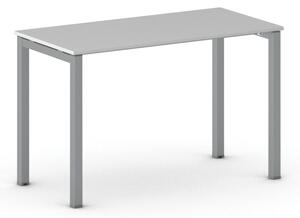 Stôl PRIMO SQUARE so sivostriebornou podnožou 1200 x 600 x 750 mm, sivá