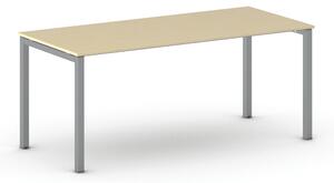 Rokovací kancelársky stôl PRIMO SQUARE, 180x80 cm, sivostrieborná podnož, breza