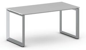 Kancelársky stôl PRIMO INSPIRE, 160x80 cm, sivostrieborná podnož, sivá