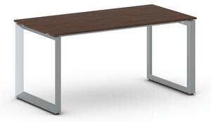 Kancelársky stôl PRIMO INSPIRE, sivostrieborná podnož, 1600 x 800 mm, orech
