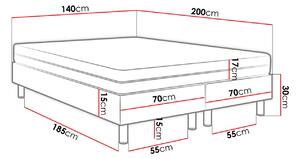 Čalúnená manželská posteľ 140x200 NECHLIN 2 - mentolová + panely 60x30 cm ZDARMA