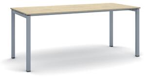 Stôl PRIMO SQUARE so sivostriebornou podnožou 1800 x 800 x 750 mm, dub prírodný
