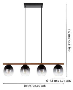 Eglo 900186 - Luster na lanku FILAGO 4xE27/40W/230V