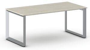 Kancelársky stôl PRIMO INSPIRE, sivostrieborná podnož, 1800 x 900 mm, dub prírodný