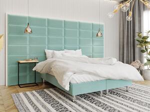 Čalúnená manželská posteľ 160x200 NECHLIN 2 - mentolová + panely 60x30 cm ZDARMA