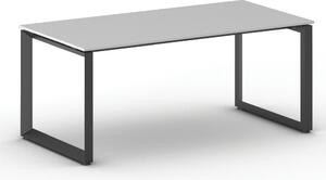Kancelársky stôl PRIMO INSPIRE, 180x90 cm, čierna podnož, sivá