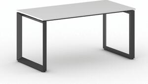 Kancelársky stôl PRIMO INSPIRE, čierna podnož, 1600 x 800 mm, biela
