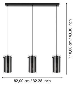 Eglo 900342 - Luster na lanku PINTO TEXTIL 3xE27/10W/230V