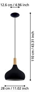 Eglo 900162 - Luster na lanku SABINAR 1xE27/40W/230V pr. 28 cm