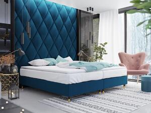 Manželská čalúnená posteľ s matracom 140x200 NECHLIN 5 - modrá