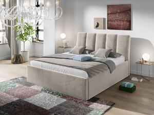 Čalúnená manželská posteľ 160x200 TRALEE - svetlá šedá