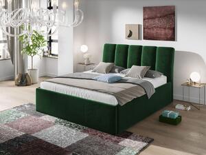 Čalúnená manželská posteľ 160x200 TRALEE - zelená
