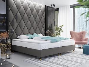 Manželská čalúnená posteľ s matracom 140x200 NECHLIN 5 - šedá