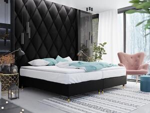 Manželská čalúnená posteľ 180x200 NECHLIN 5 - čierna eko koža