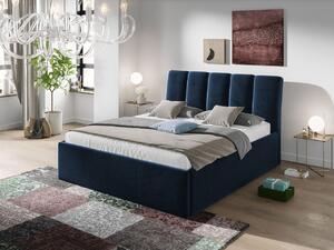Čalúnená manželská posteľ 160x200 TRALEE - modrá