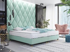 Manželská čalúnená posteľ s matracom 140x200 NECHLIN 5 - mentolová