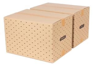 Súprava 2 béžových úložných boxov Compactor Teddy, 42 x 30 cm