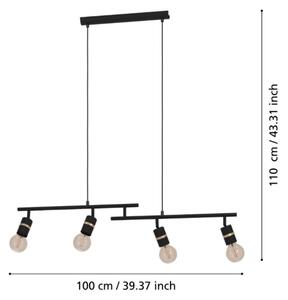Eglo 900177 - Luster na lanku LURONE 4xE27/10W/230V