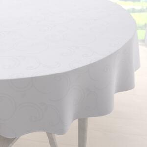 Biante Teflónový okrúhly obrus TF-100 Biele ornamenty s lístkami Ø 40 cm
