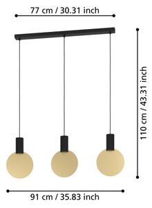 Eglo 900402 - LED Luster na lanku SARONA 3xGU10/4,5W/230V 3000K