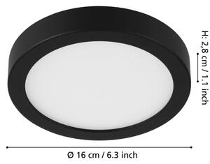 Eglo 900581 - stmievateľné LED stropné svietidlo FUEVA LED/11W/230V čierne