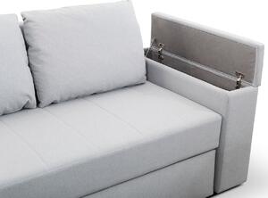 Rohová sedačka na každodenné spanie MOMOKA - svetlá šedá / modrá
