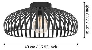 Eglo 900721 - Stropné svietidlo MOGANO 1xE27/40W/230V pr. 43 cm