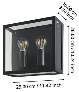 Eglo 900698 - Vonkajšie nástenné svietidlo ALAMONTE 2xE27/40W/230V IP44