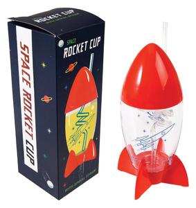 Detský pohár so slamkou v tvare rakety Rex London Space Age