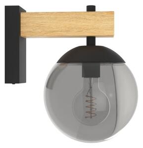 Eglo 900671 -Vonkajšie nástenné svietidlo BUFALATA 1xE27/40W/230V čierna/drevo IP44