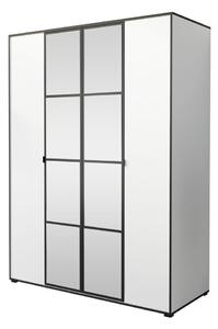 Šatníková skriňa so zrkadlom 150 cm HONG 1 - biela / čierna