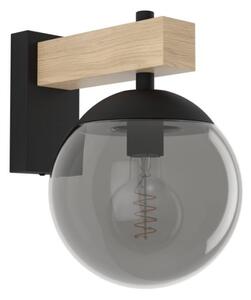 Eglo 900671 -Vonkajšie nástenné svietidlo BUFALATA 1xE27/40W/230V čierna/drevo IP44