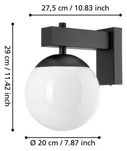 Eglo 900669 - Vonkajšie nástenné svietidlo BUFALATA 1xE27/40W/230V čierna IP44