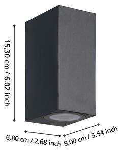 Eglo 900276 - LED Vonkajšie nástenné svietidlo JABAGA 2xGU10/4,6W/230V IP44