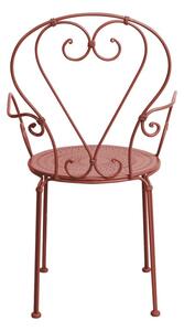 CENTURY Záhradná stolička s podrúčkami - tm. červená