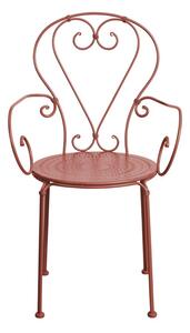 CENTURY Záhradná stolička s podrúčkami - tm. červená