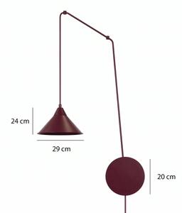 Luster na lanku ABRAMO 1xE27/15W/230V červený