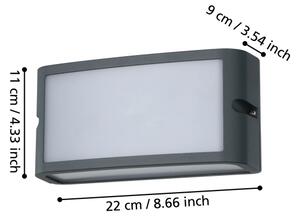 Eglo 900808- LED Vonkajšie nástenné svietidlo CAMARDA LED/10,5W/230V antracit IP54