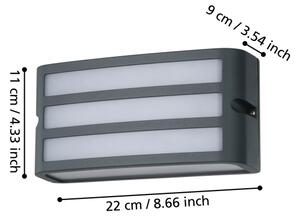 Eglo 900811 -Vonkajšie nástenné svietidlo CAMARDA 1xE27/40W/230V antracit IP54