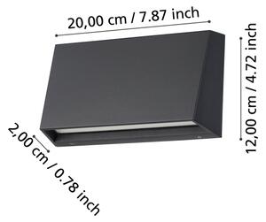 Eglo 900887 - LED Vonkajšie nástenné svietidlo SPONGANO LED/9,5W/230V IP65