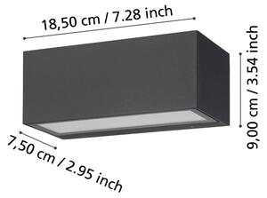 Eglo 900885 - LED Vonkajšie nástenné svietidlo SPONGANO 2xLED/5W/230V IP65