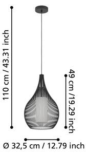 Eglo 900829 - Luster na lanku RAZONI 1xE27/40W/230V biela