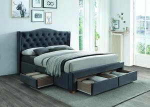 Manželská posteľ s úložným priestorom LUDVINA 1 - 160x200, šedá